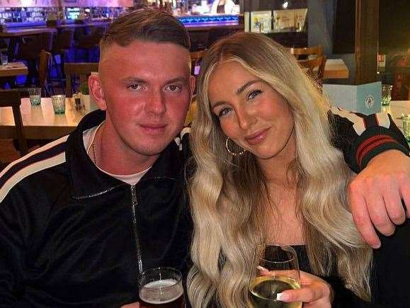Gabriel Farmer, from Broadstairs, with his girlfriend Shannon. Picture: Louise Knight